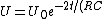 U=U_0 e^{-2t/(RC)}